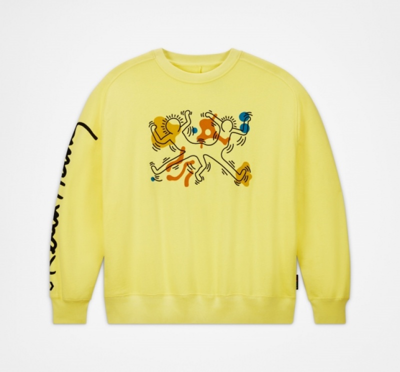 Mikiny Converse x Keith Haring Shapes Damske Žlté | 034DIUYLC
