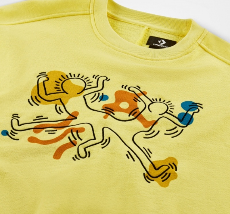 Mikiny Converse x Keith Haring Shapes Panske Žlté | 987BAHWJS