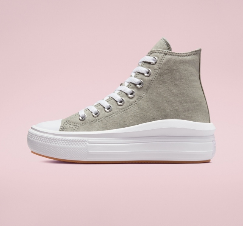 Topanky Na Platforme Converse Chuck Taylor All Star Move Damske Olivovo Zelená Biele Biele | 125EOBNVU