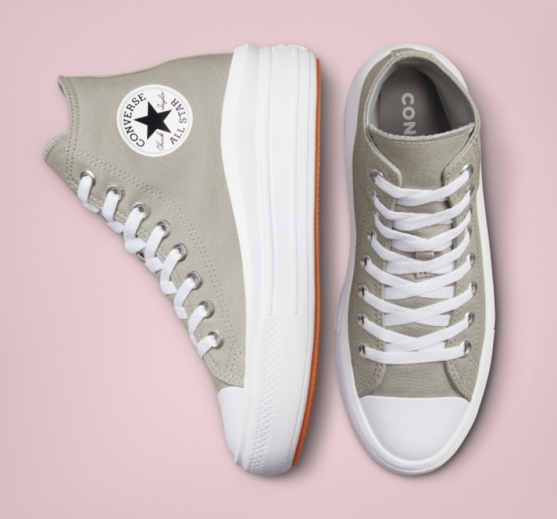 Topanky Na Platforme Converse Chuck Taylor All Star Move Damske Olivovo Zelená Biele Biele | 125EOBNVU