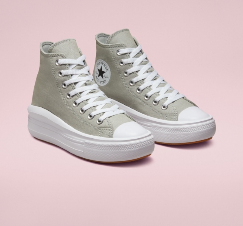 Topanky Na Platforme Converse Chuck Taylor All Star Move Damske Olivovo Zelená Biele Biele | 125EOBNVU