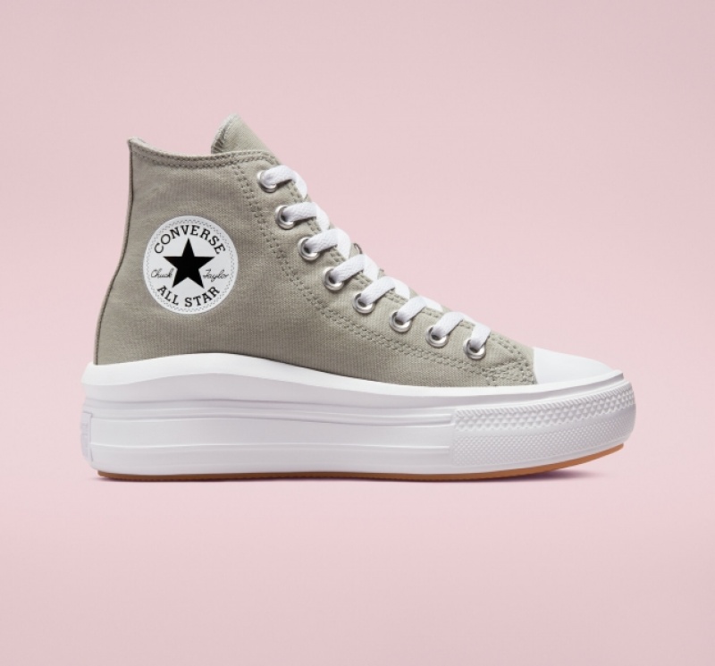 Topanky Na Platforme Converse Chuck Taylor All Star Move Damske Olivovo Zelená Biele Biele | 125EOBNVU