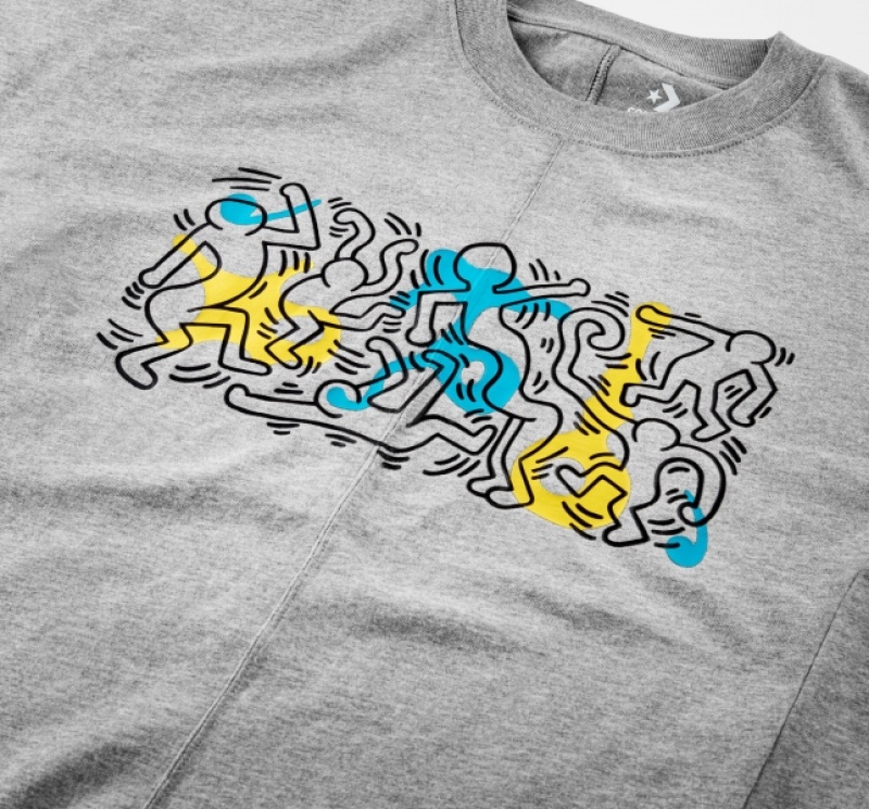 Tricko Converse x Keith Haring Shapes Panske Siva | 617FGHLBA